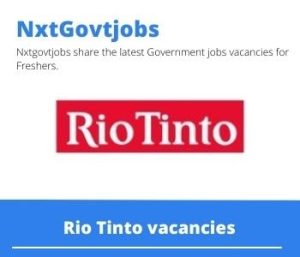 Rio Tinto Artisan Millwright Vacancies in Richards Bay 2023