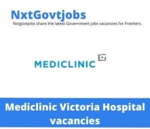 Mediclinic Victoria Hospital Laundry Assistant Vacancies in Durban – Deadline 16 Jun 2023